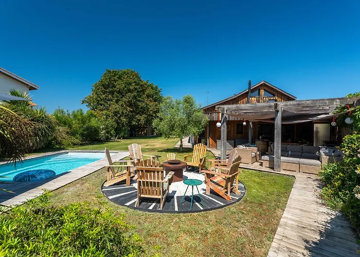 Maison Familiale Style Loft A - 10 Personnes, Piscin - Fr-1-319-563 Villa Biscarrosse